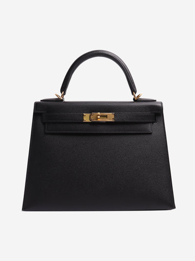 Black Clemence 28 Kelly Top Handle Bags Hermes