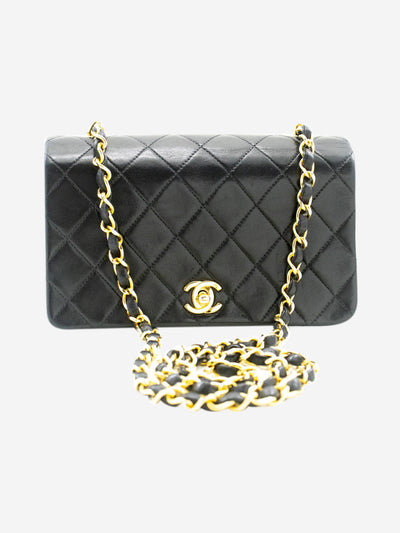 Black vintage 1989 gold hardware flap Shoulder Bag Chanel 