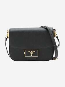 Prada Black Saffiano Lux leather shoulder bag