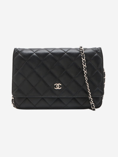 Black silver hardware vintage 1989 Wallet On Chain Cross-body bags Chanel 