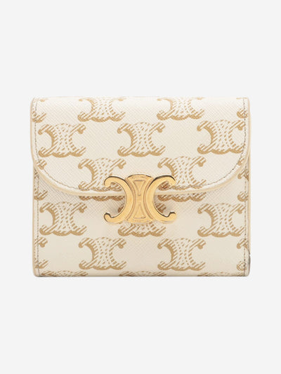 Cream Triomphe compact wallet Wallets, Purses & Small Leather Goods Celine