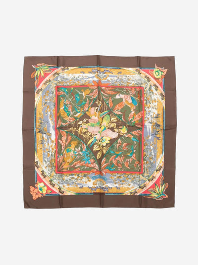 Brown Carré 90 Tropiques silk scarf Scarves Hermes
