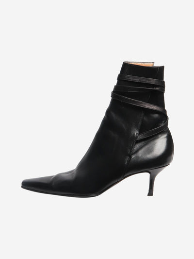Black leather tie closure ankle boots - size EU 40 (UK 7) Boots Joseph