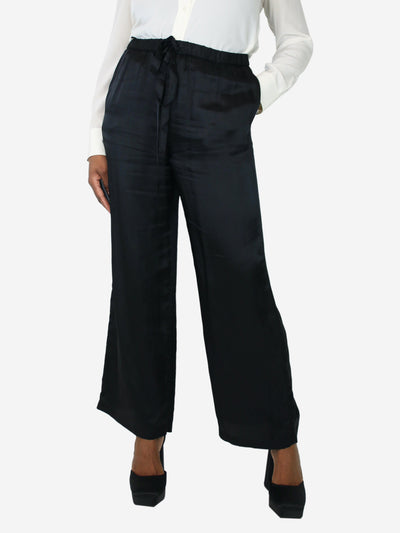 Black elasticated satin trousers - size UK 12 Trousers Aspesi 