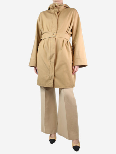 Brown hooded belted coat - size UK 14 Coats & Jackets Max Mara City 