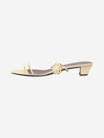 Cream graphic strap kitten sandals - size EU 38 Heels The Row