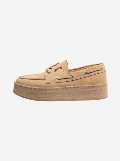 Neutral suede platform boat shoes - size EU 38 Flat Shoes Hogan