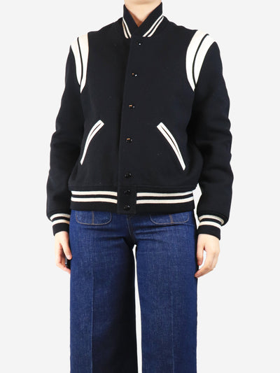 Black Teddy bomber jacket - size UK 10 Coats & Jackets Saint Laurent
