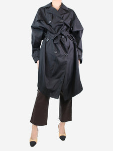 Lost in Me Black nylon trench coat - size UK 10