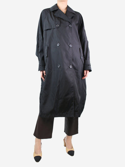 Black nylon trench coat - size UK 10 Coats & Jackets Lost in Me 