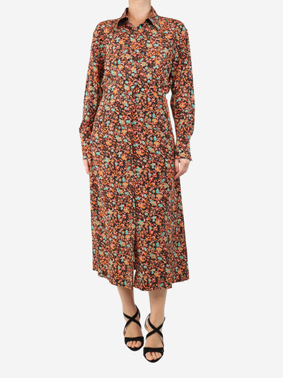 Multicolour silk floral printed midi dress - size UK 10 Dresses Victoria Beckham