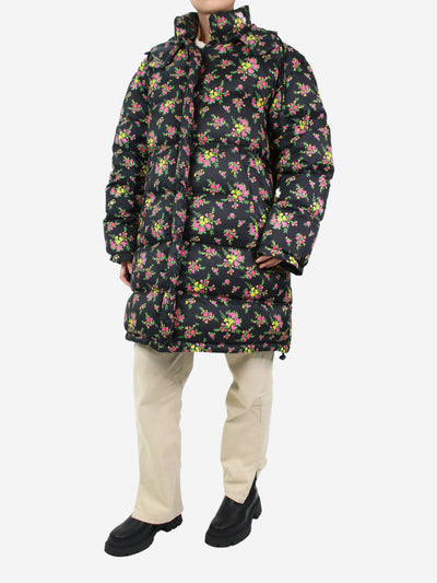 Black floral hooded puffer coat - size IT 42 Coats & Jackets Gucci