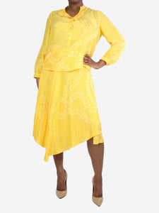 Stella McCartney Yellow chain shirt and skirt set - size UK 14