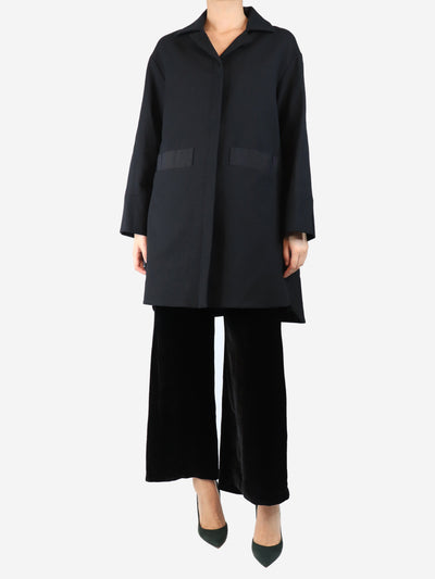 Black cotton long coat - size UK 10 Coats & Jackets Herno