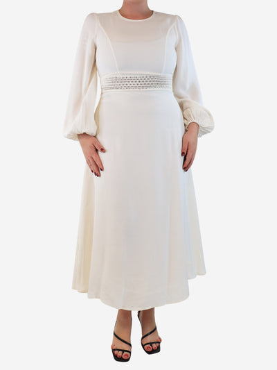 Pearl crepe lattice midi dress - size UK 12 Dresses Zimmermann