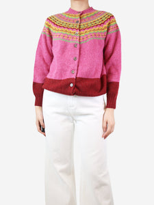Molly Goddard Pink high-neck fairisle wool jumper - size M