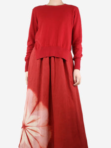 Isabel Marant Etoile Red side-slit jumper - size UK 10