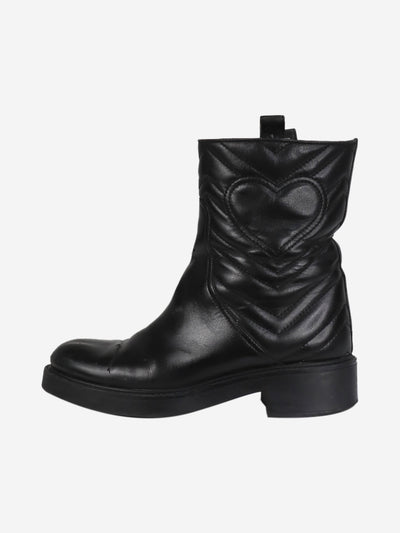 Black leather ankle boots - size EU 37.5