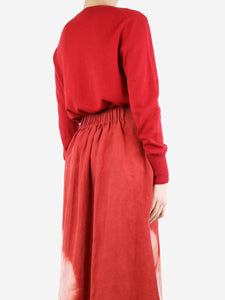Isabel Marant Etoile Red side-slit jumper - size UK 10