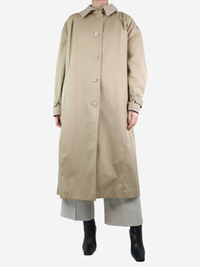 CAES Neutral pleated cotton trench coat - size S