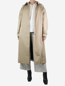 CAES Neutral pleated cotton trench coat - size S