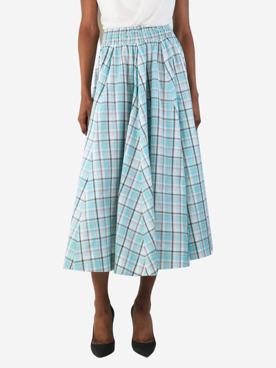 Turquoise check cotton midi skirt - size XS Skirts Prada