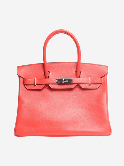 Red Birkin 30 bag in Togo leather Top Handle Bags Hermes