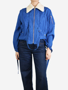 Helmut Lang Blue sheer bomber jacket - size S