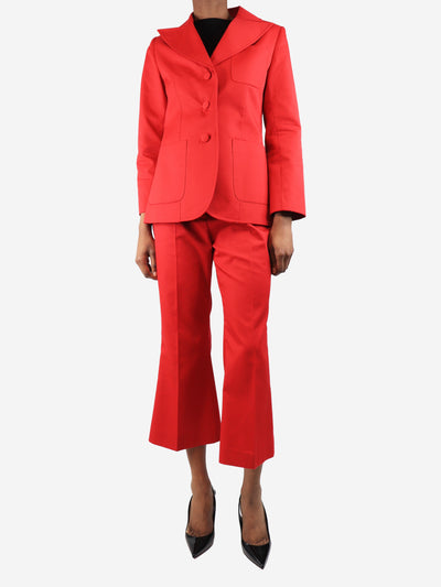 Red cotton-blend suit set - size UK 8 Sets Duro Olowu