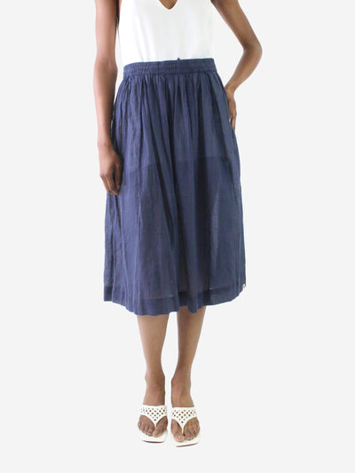 Blue sheer striped midi skirt - Size XS Skirts BSBEE 