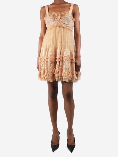 Neutral tulle and lace mini dress - size UK 6 Dresses Burberry