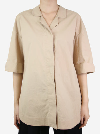Neutral short-sleeved shirt - size IT 42 Tops Piazza Sempione 