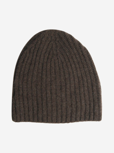 Brown ribbed cashmere beanie Hats Loro Piana