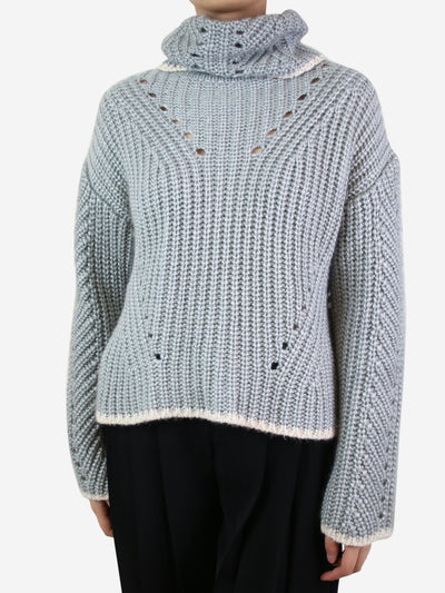 Grey roll-neck silk-blend jumper - size UK 12 Knitwear Fendi 