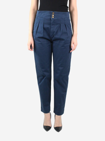 Blue pleated trousers - size M Trousers By Iris