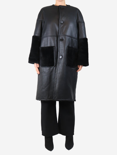 Black reversible shearling coat - size UK 10 Coats & Jackets Marni