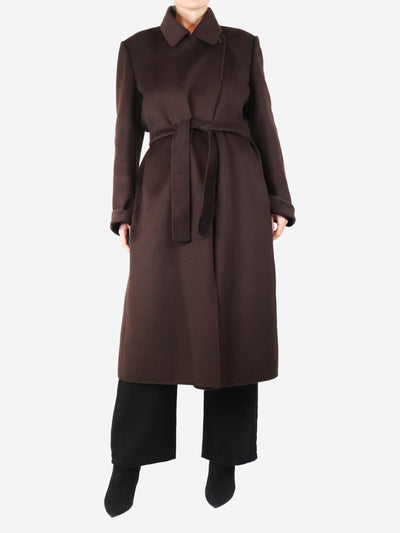 Chocolate angora-blend coat - size UK 16 Coats & Jackets Max Mara