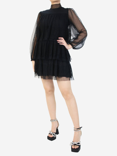 Black tiered polka dot tulle dress - size IT 42 Dresses Valentino 