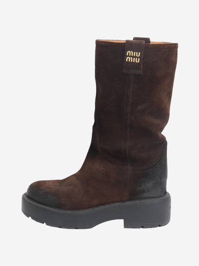Brown suede boots - size EU 38.5 Boots Miu Miu