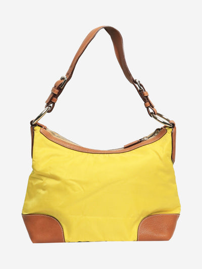 Yellow nylon and leather shoulder bag Shoulder bags Prada