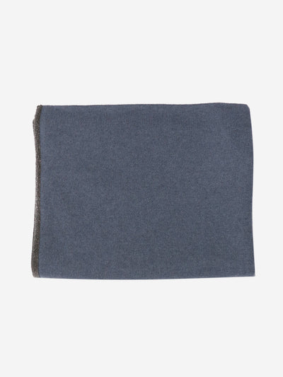 Blue beaded-trim scarf Scarves Fabiana Filippi