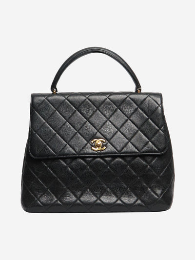 Black vintage 1996 caviar quilted Kelly bag Top Handle Bags Chanel