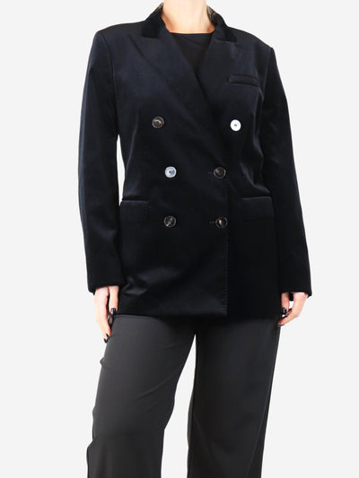 Black double-breasted velvet jacket - size UK 14 Coats & Jackets Alberto Biani