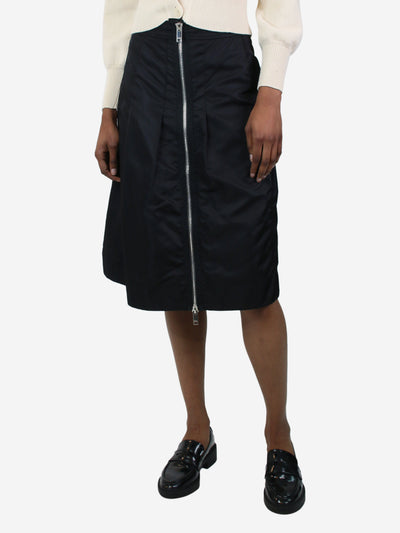 Black zip detail nylon midi skirt - size EU 34 Skirts Ganni 