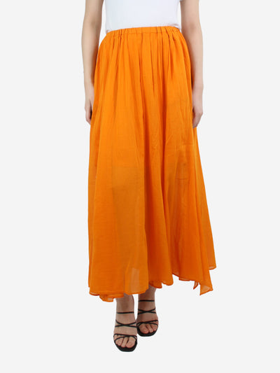 Orange elasticated midi skirt - size UK 6 Skirts Forte Forte 