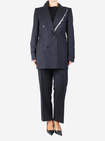 Dark grey pinstripe suit set - size UK 14 Sets Dries Van Noten
