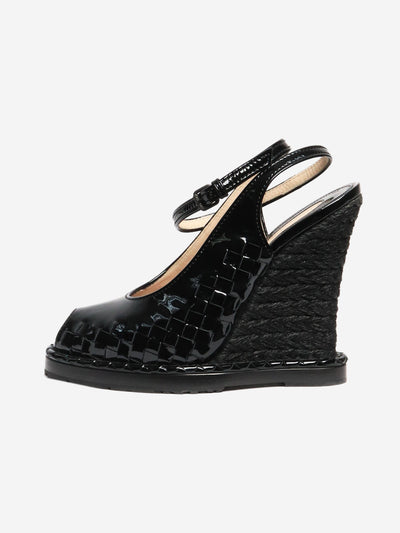 Black patent peep-toe wedge heels - size EU 39 Heels Bottega Veneta