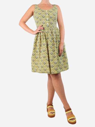 Yellow sleeveless printed mini dress - size UK 8 Dresses Prada