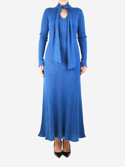 Blue Madeleine knit long dress - size L Dresses Maria De La Orden