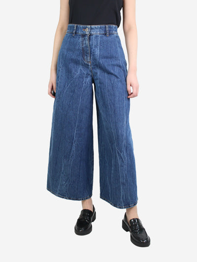 Blue high-waisted denim culottes - size UK 10 Trousers Chanel 